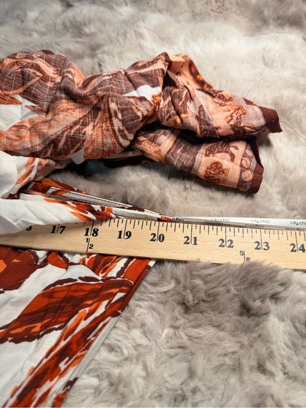 City Chic Talia Border Maxi Dress S 16 Tahitian Brown Orange Lion Plus Size New - Picture 3 of 8